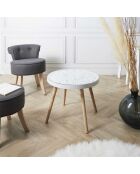 Mesita arabesca beige/blanco - 50x41,5x50 cm