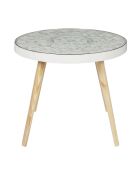 Mesita arabesca beige/blanco - 50x41,5x50 cm