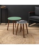 2 Tables gigognes vert/blanc/noir