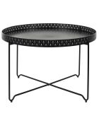 Table d'appoint plateau rond Seville noire - 78x48x78 cm
