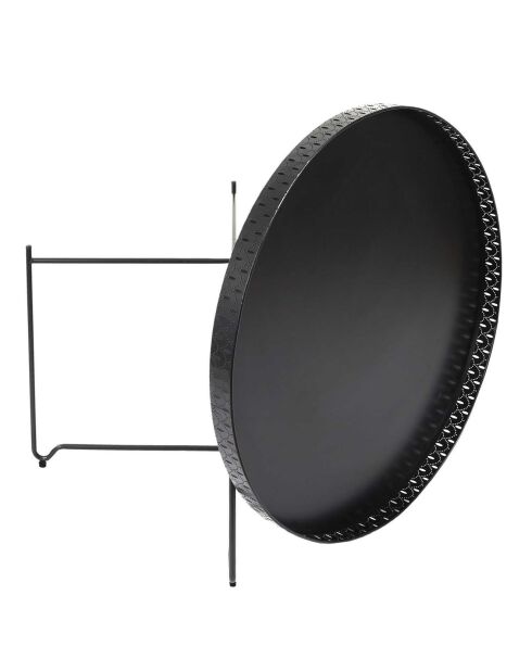 Table d'appoint plateau rond Seville noire - 78x48x78 cm