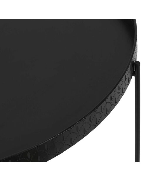 Table d'appoint plateau rond Seville noire - 78x48x78 cm