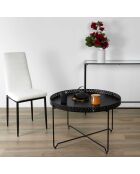 Table d'appoint plateau rond Seville noire - 78x48x78 cm