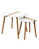 2 Tables gigognes bicolores Relief blanc/marron