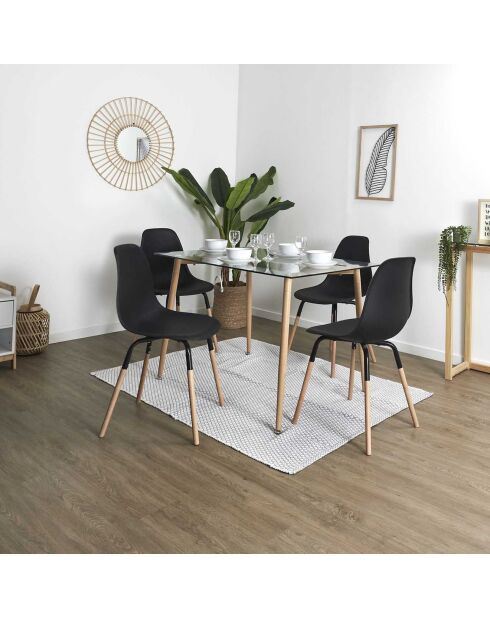 4 Chaises scandinaves Phenix marron/noir - 55x81.9x45.9 cm