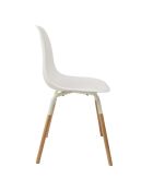 4 Chaises scandinaves Phenix blanc/marron - 55x81.9x45.9 cm