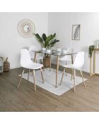 4 Chaises scandinaves Phenix blanc/marron - 55x81.9x45.9 cm