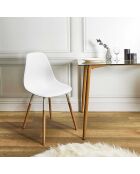 4 Chaises scandinaves Phenix blanc/marron - 55x81.9x45.9 cm