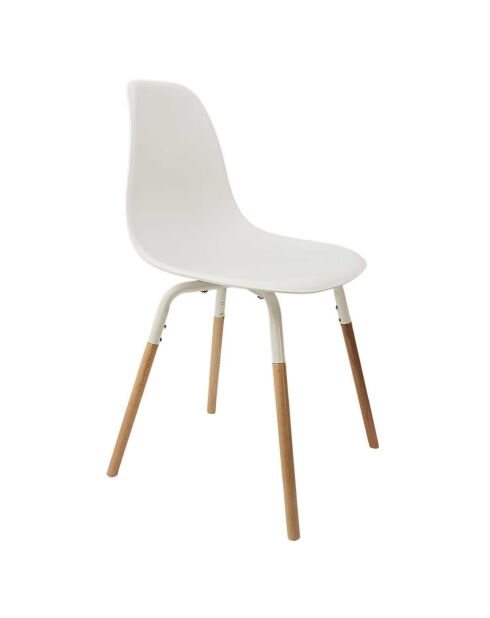 4 Chaises scandinaves Phenix blanc/marron - 55x81.9x45.9 cm