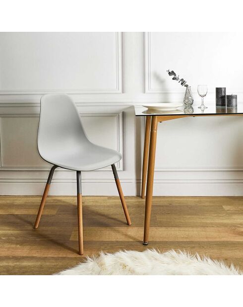 4 Chaises scandinaves Phenix gris/marron - 55x81.9x45.9 cm