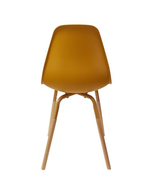4 Chaises scandinaves Phenix jaune/marron - 55x81.9x45.9 cm