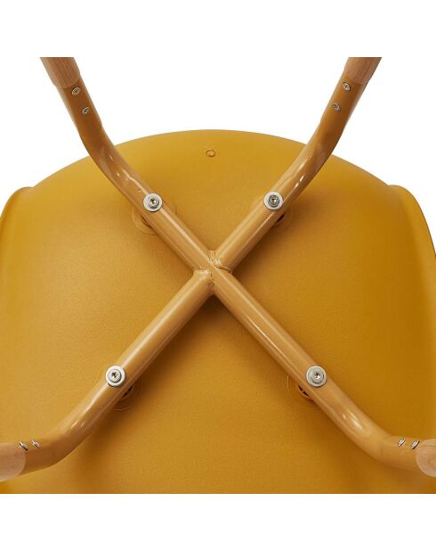 4 Chaises scandinaves Phenix jaune/marron - 55x81.9x45.9 cm