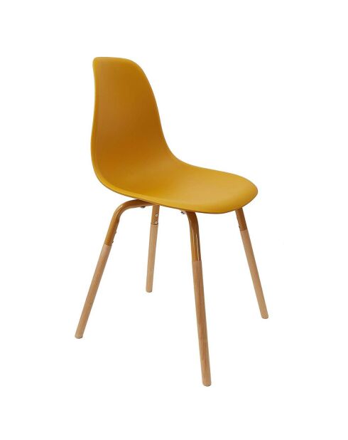 4 Chaises scandinaves Phenix jaune/marron - 55x81.9x45.9 cm