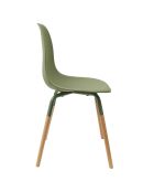 4 Chaises scandinaves Phenix vert/marron - 55x81.9x45.9 cm