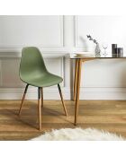 4 Chaises scandinaves Phenix vert/marron - 55x81.9x45.9 cm