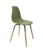 4 Chaises scandinaves Phenix vert/marron - 55x81.9x45.9 cm