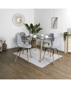 4 Chaises scandinaves Phenix m4 gris/marron - 52.3x85.8x46.8 cm