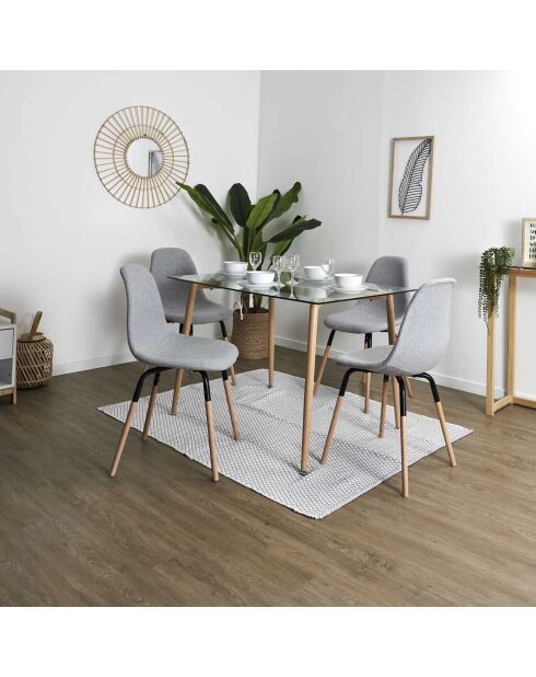 4 Chaises scandinaves Phenix m4 gris/marron - 52.3x85.8x46.8 cm