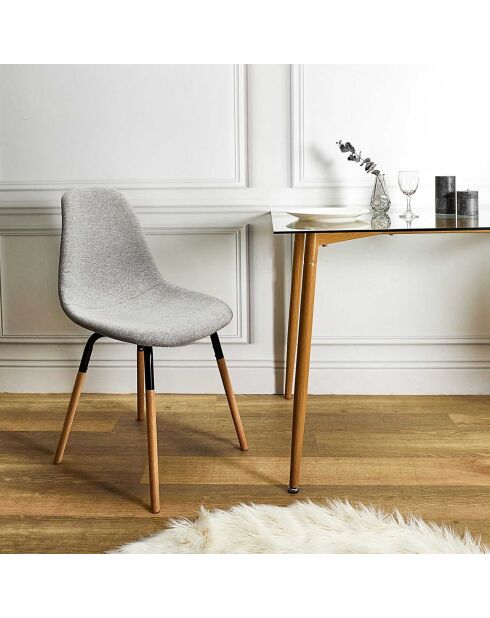 4 Chaises scandinaves Phenix m4 gris/marron - 52.3x85.8x46.8 cm