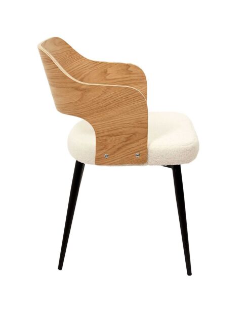 2 Fauteuils bouclette Loki marron/blanc/noir - 76x55x51.5 cm