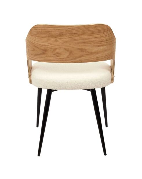 2 Fauteuils bouclette Loki marron/blanc/noir - 76x55x51.5 cm