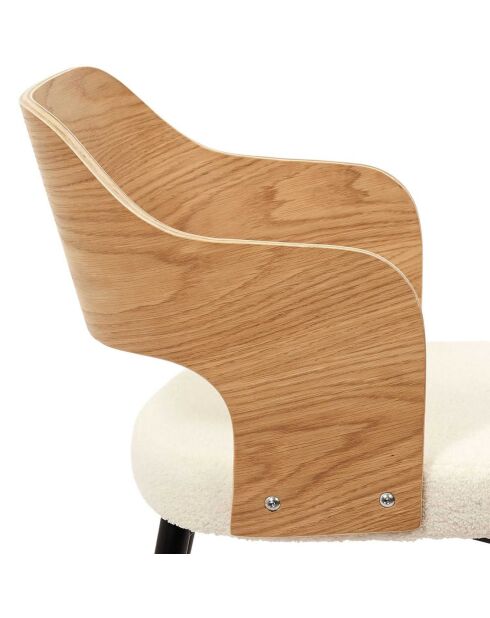2 Fauteuils bouclette Loki marron/blanc/noir - 76x55x51.5 cm