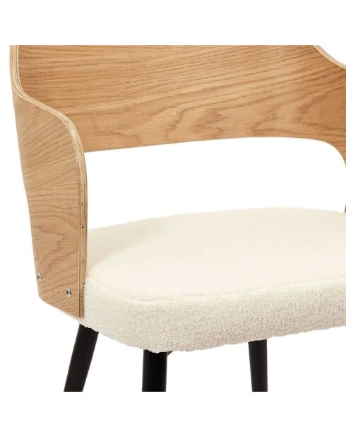 2 Fauteuils bouclette Loki marron/blanc/noir - 76x55x51.5 cm