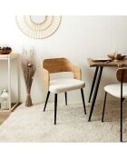 2 Fauteuils bouclette Loki marron/blanc/noir - 76x55x51.5 cm