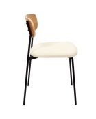 4 Chaises bouclette Loki marron/blanc/noir - 46x78.3x48 cm