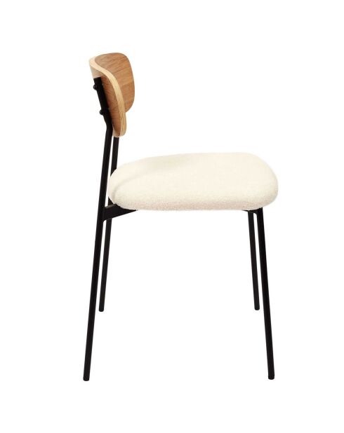 4 Chaises bouclette Loki marron/blanc/noir - 46x78.3x48 cm