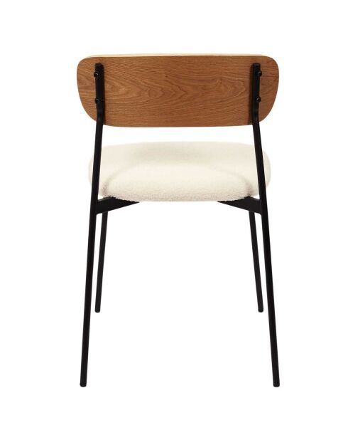 4 Chaises bouclette Loki marron/blanc/noir - 46x78.3x48 cm