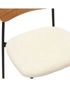 4 Chaises bouclette Loki marron/blanc/noir - 46x78.3x48 cm