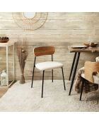 4 Chaises bouclette Loki marron/blanc/noir - 46x78.3x48 cm