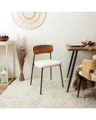 4 Chaises bouclette Loki marron/blanc/noir - 46x78.3x48 cm
