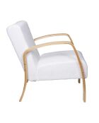 Fauteuil bouclette Hella blanc/marron - 80x75x61 cm