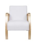 Fauteuil bouclette Hella blanc/marron - 80x75x61 cm