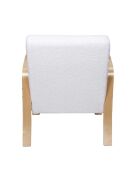 Fauteuil bouclette Hella blanc/marron - 80x75x61 cm