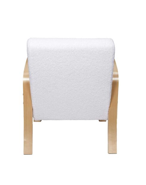 Fauteuil bouclette Hella blanc/marron - 80x75x61 cm