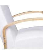 Fauteuil bouclette Hella blanc/marron - 80x75x61 cm