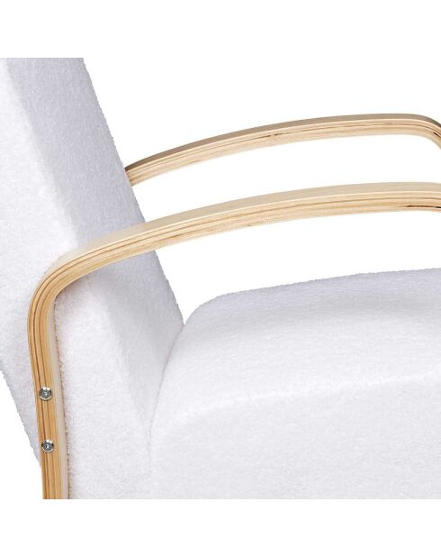 Fauteuil bouclette Hella blanc/marron - 80x75x61 cm