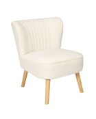 Fauteuil bouclette Erika blanc/marron - 70x72x59 cm