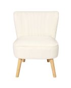 Fauteuil bouclette Erika blanc/marron - 70x72x59 cm