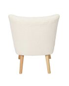 Fauteuil bouclette Erika blanc/marron - 70x72x59 cm