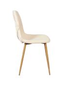 Chaise Faro pieds métal imitation bois beige/marron - 50x86x44 cm