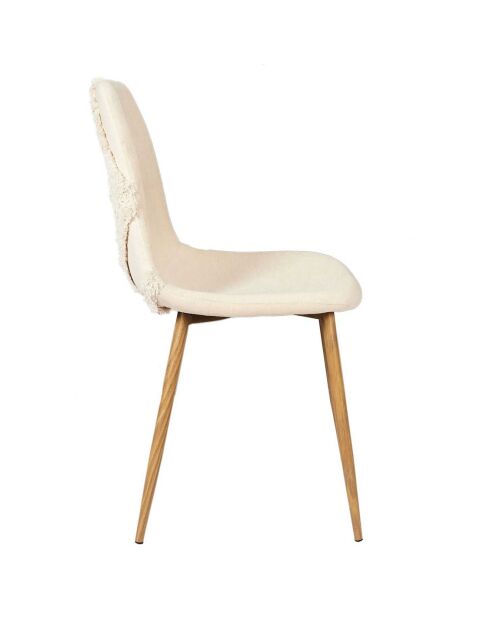 Chaise Faro pieds métal imitation bois beige/marron - 50x86x44 cm