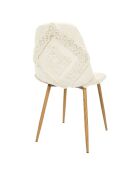 Chaise Faro pieds métal imitation bois beige/marron - 50x86x44 cm