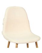 Chaise Faro pieds métal imitation bois beige/marron - 50x86x44 cm