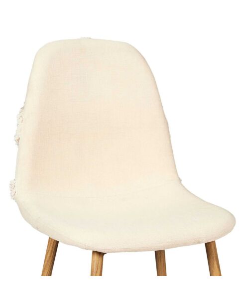 Chaise Faro pieds métal imitation bois beige/marron - 50x86x44 cm