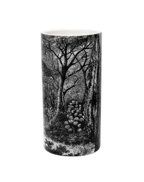Vase en Céramique cylindre Black Forest noir - 12.8x25x12.8 cm