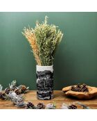 Vase en Céramique cylindre Black Forest noir - 12.8x25x12.8 cm